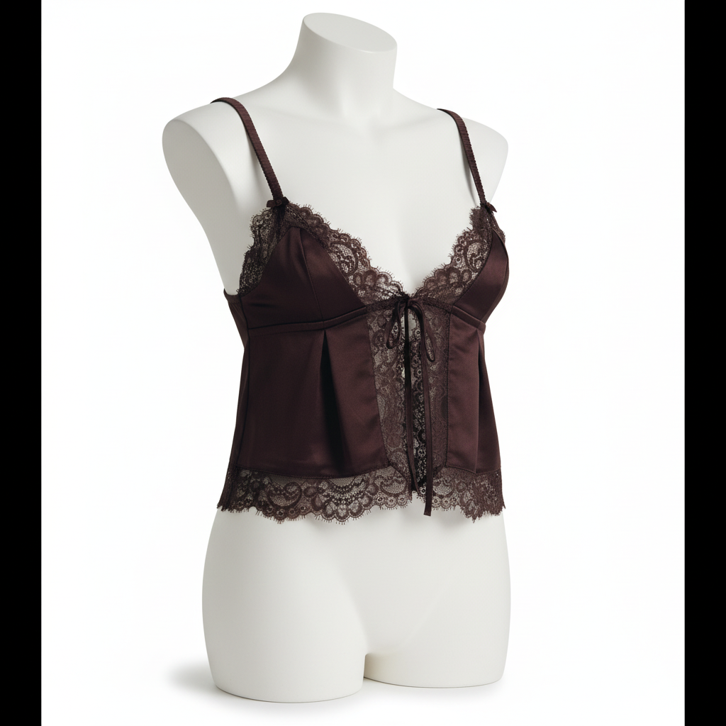 Top Pyjama Satiné Chocolat