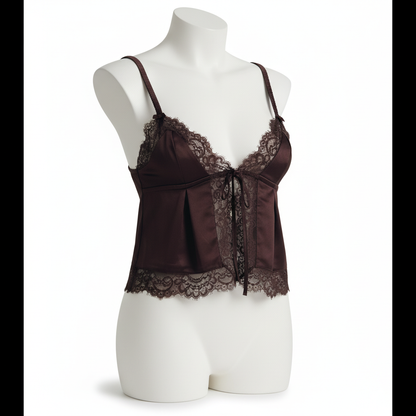 Top Pyjama Satiné Chocolat
