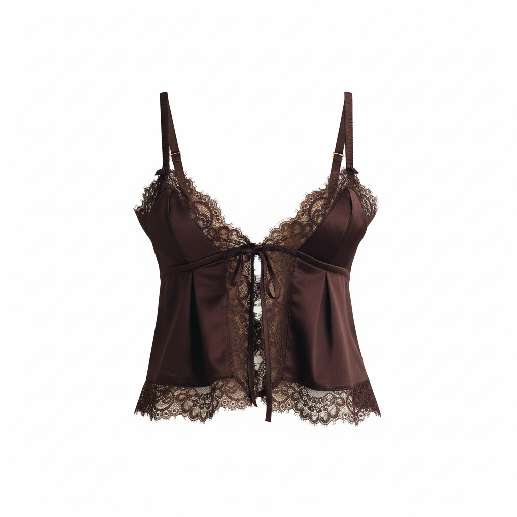 Top Pyjama Satiné Chocolat